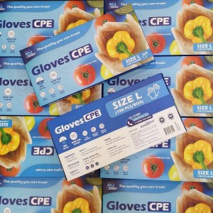 Hộp 100 cái Găng tay CPE loại dày Size L (20mic)